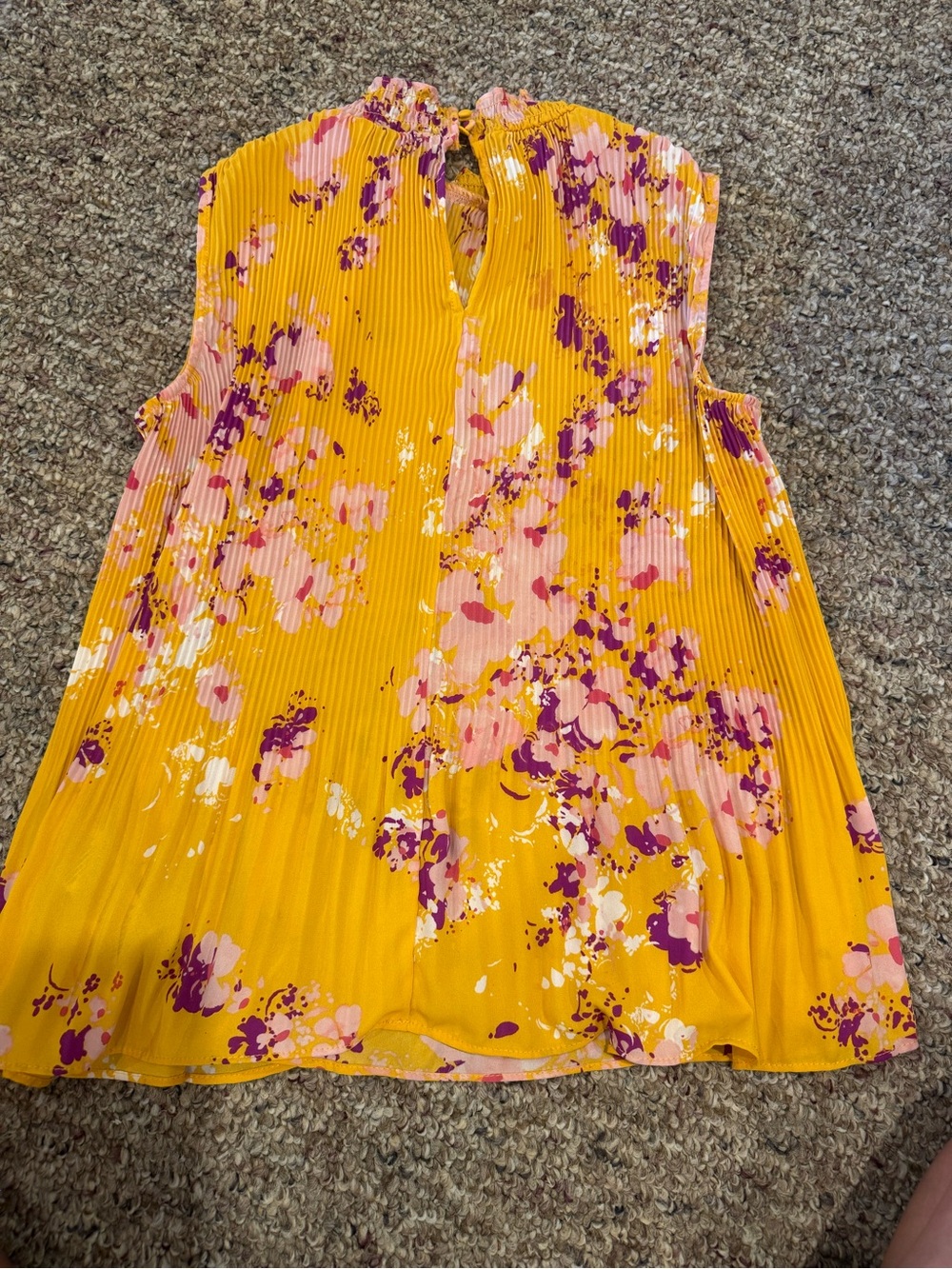 Nanette Lepore Yellow Floral Pleated Camisole